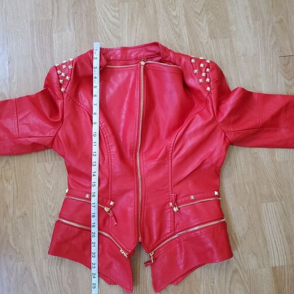 SX Honey Pot Faux Leather Studded Jacket sz Med - Picture 11 of 13